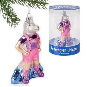 ARCHIE MCPHEE LEDERHOSEN UNICORN ORNAMENT NEW IN BOX